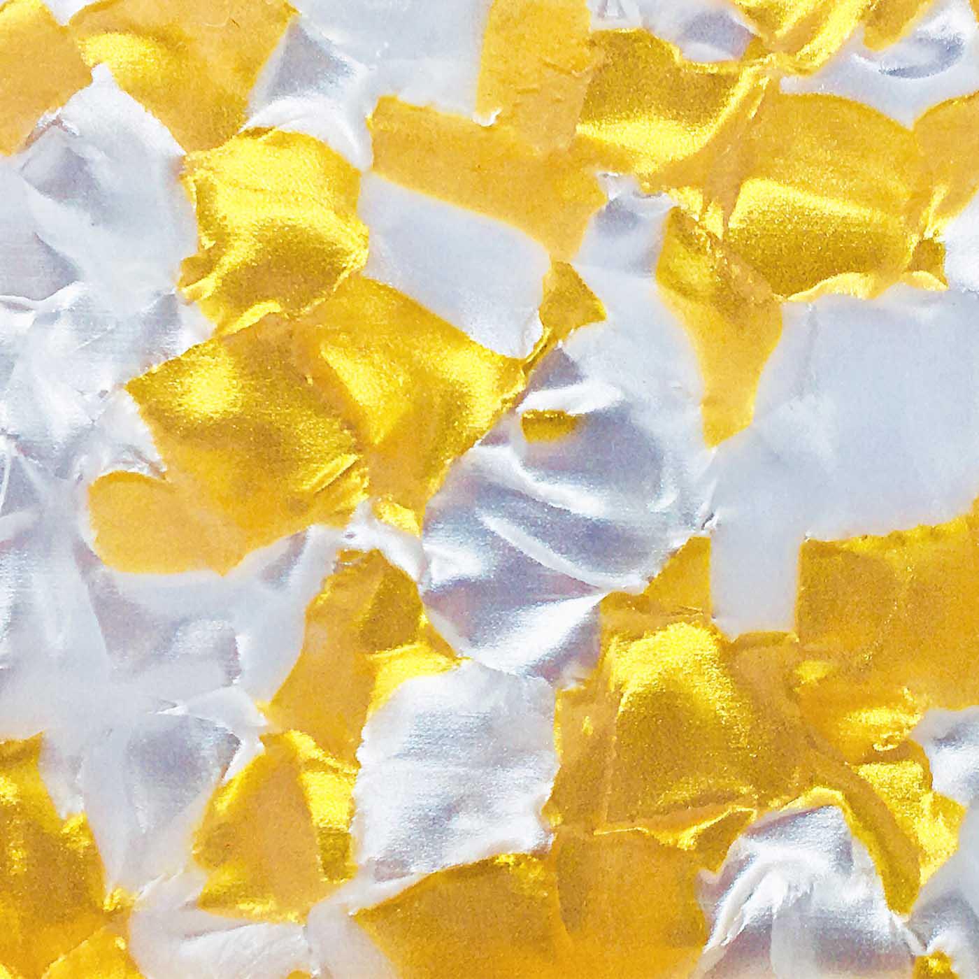 Incudo White and Gold Pearloid Celluloid Laminate Acrylic Sheet - 300x200x3mm (11.8x7.87x0.12")