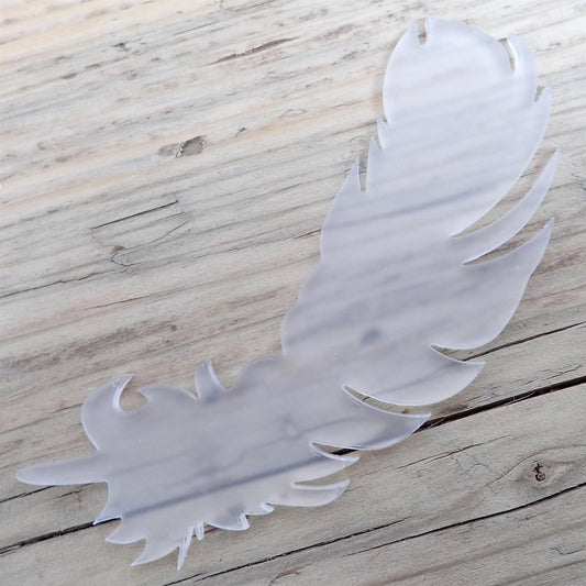 [R&F] Frosted Cast Acrylic Feather Decorations, 100mm (Style 5) (Pack of 3)