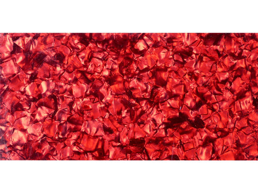 Incudo Red Pearloid Celluloid Sheet - 195x95x1.5mm (7.7x3.74x0.06")