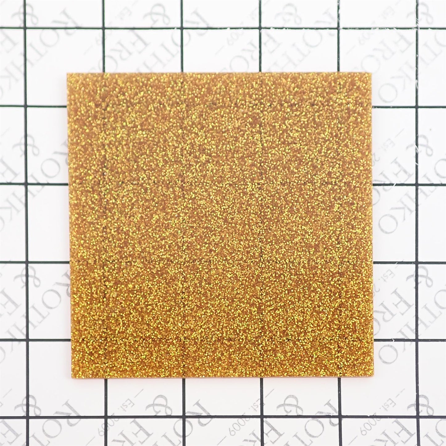 Incudo Dark Gold Holographic Glitter Acrylic Sheet - 250x150x3mm