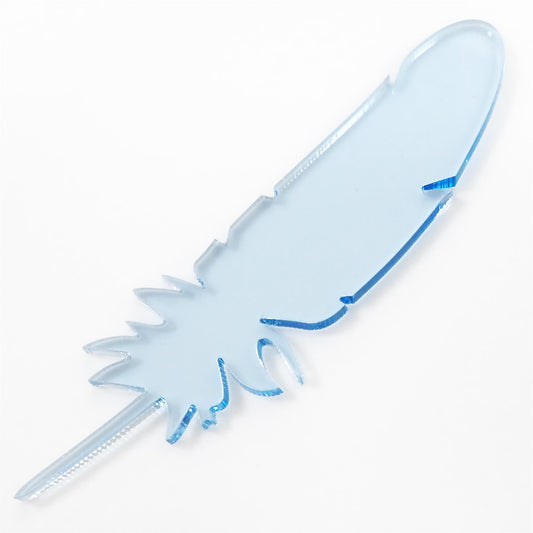 [R&F] Glass Look Cast Acrylic Feather Decorations, 100mm (Style 10) (Pack of 6)