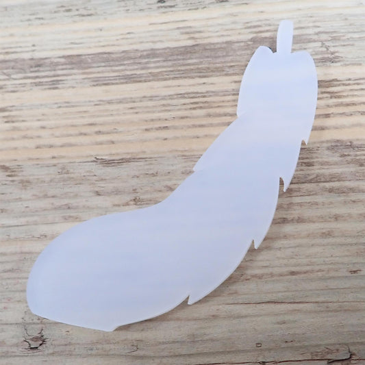 [R&F] Polar White Cast Acrylic Feather Decorations, 100mm (Style 4) (Pack of 4)