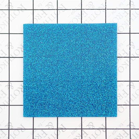 Incudo Cyan Blue 2-Sided Holographic Glitter Acrylic Sheet - 300x200x3mm (11.8x7.87x0.12")