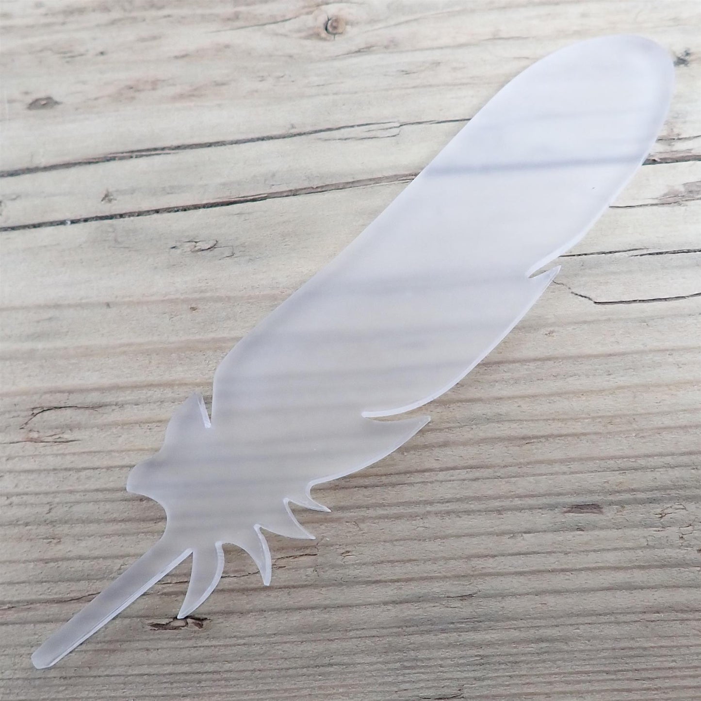 [R&F] Frosted Cast Acrylic Feather Decorations, 100mm (Style 6) (Pack of 5)