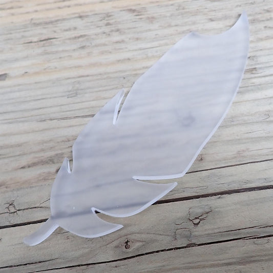 [R&F] Frosted Cast Acrylic Feather Decorations, 100mm (Style 9) (Pack of 4)