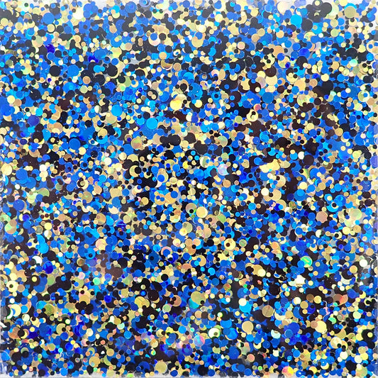 Incudo Blue 2-Sided Chunky Glitter Acrylic Sheet - 98x98x3mm (3.9x3.86x0.12"), Sample
