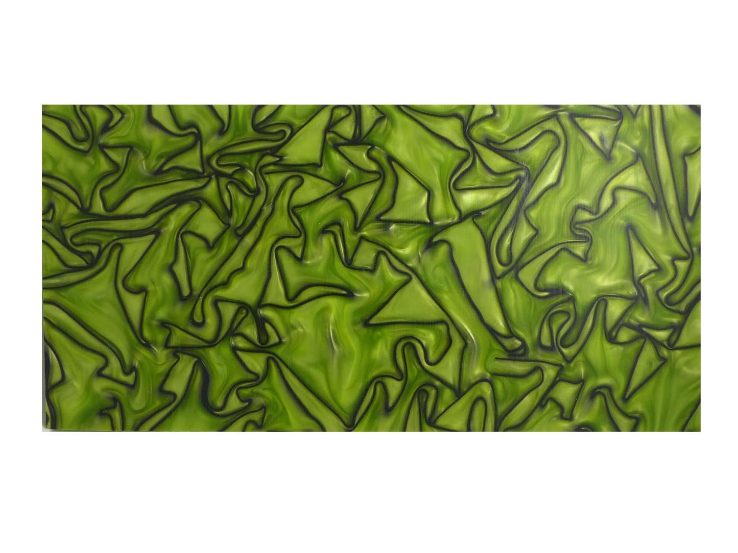 [Incudo] Toxic Green/Black Abstract Kirinite Acrylic Sheet - 304.8x152.4x6.35mm