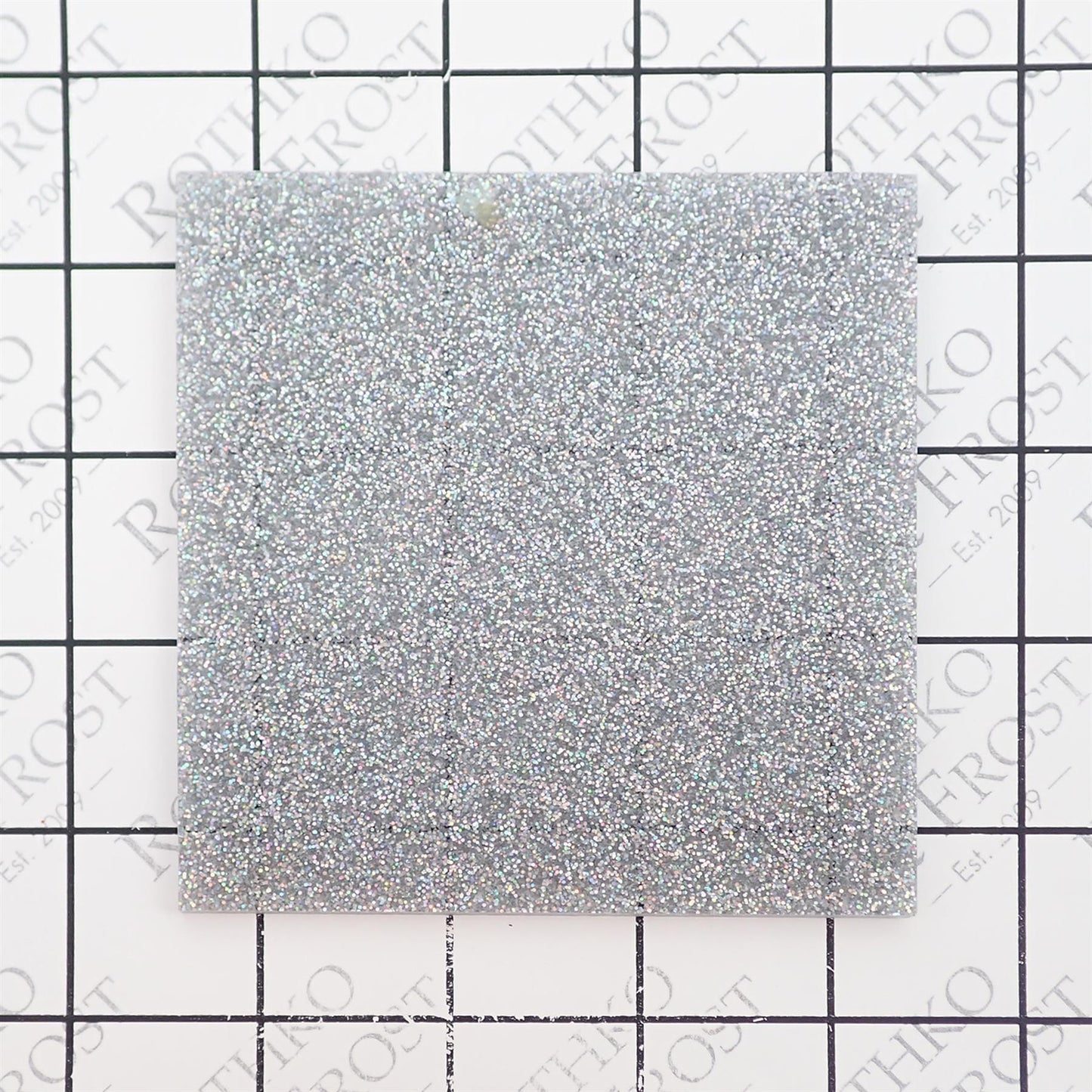 Incudo Silver 2-Sided Holographic Glitter Acrylic Sheet - 300x200x3mm (11.8x7.87x0.12")
