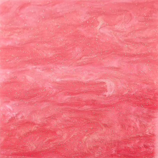 Incudo Pink Glittering Pearl Acrylic Sheet - 300x200x3mm (11.8x7.87x0.12")