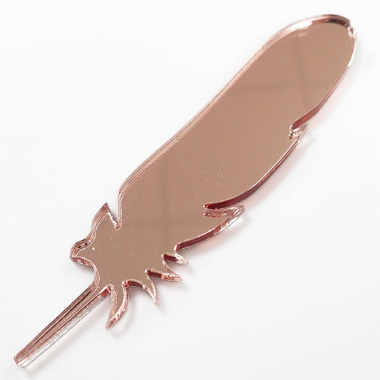 [R&F] Rose Gold Cast Acrylic Feather Decorations, 100mm (Style 6) (Pack of 5)