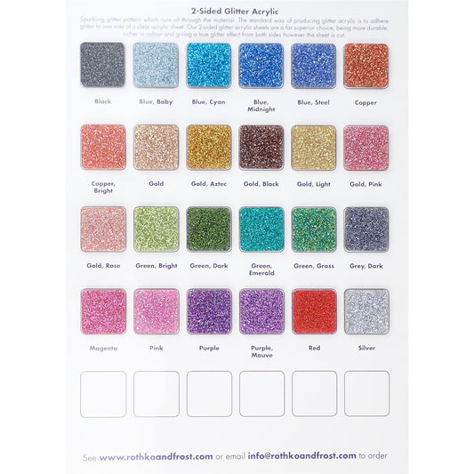 Incudo 2-Sided Glitter Acrylic Swatch Page