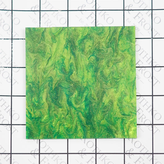 Incudo Green Glittering Smoky Acrylic Sheet - 400x300x3mm (15.7x11.81x0.12")