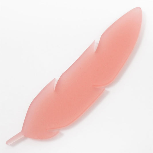 [R&F] Blush Pink Acrylic Feather Decorations, 100mm (Style 8) (Pack of 6)