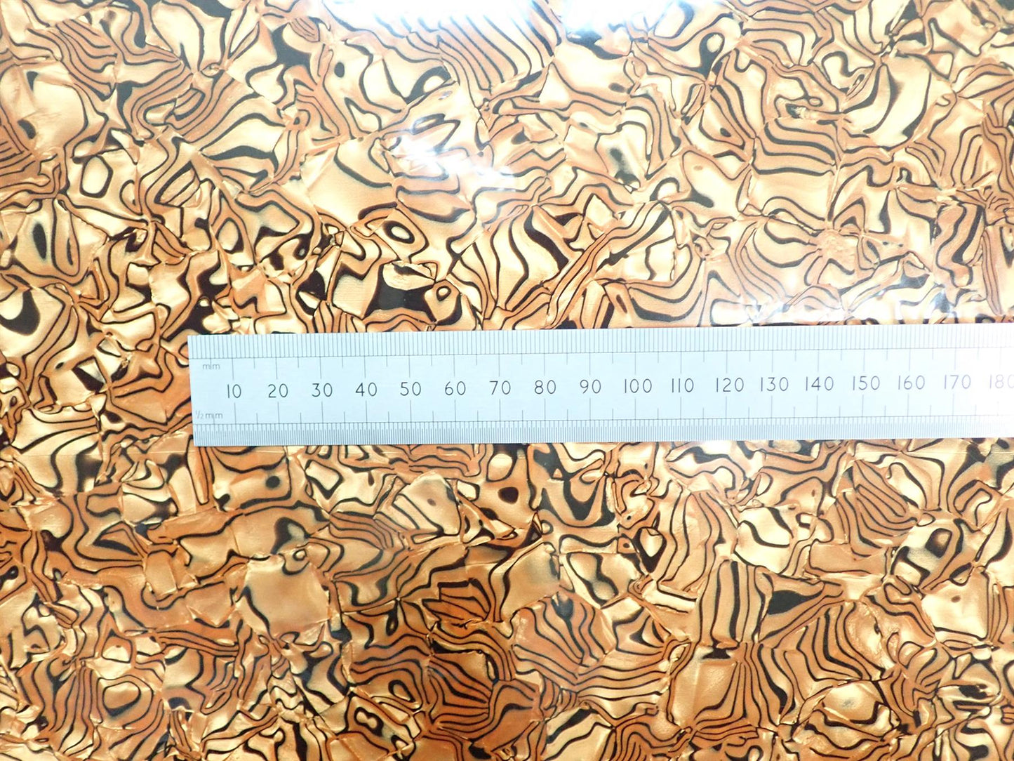 Incudo Warm Brown Tiger Shell Celluloid Veneer / Wrap - 1600x700x0.17mm (63x27.56x0.007")