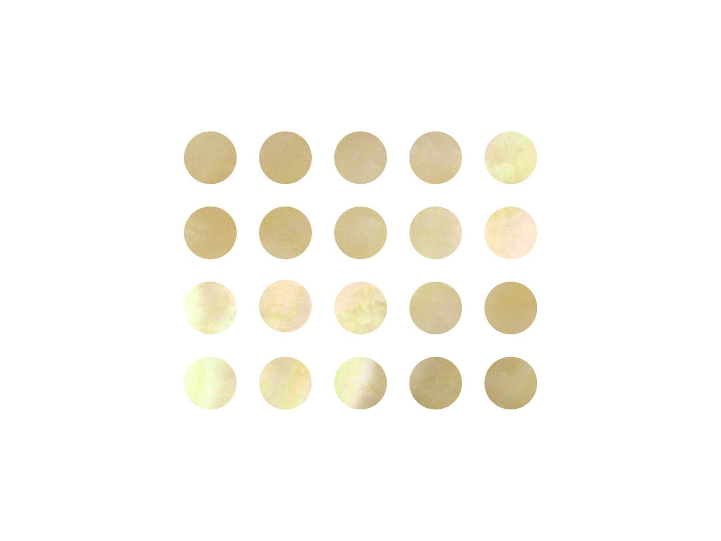 Incudo Gold Pearl Mother of Pearl Dot Inlays - 14mm (0.55"), Pack of 20