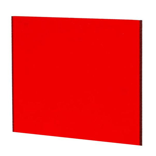 Incudo Red Transparent Acrylic Sheet - 300x200x3mm (11.8x7.87x0.12")