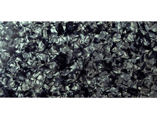 Incudo Black Pearloid Celluloid Sheet - 195x95x1.5mm (7.7x3.74x0.06")