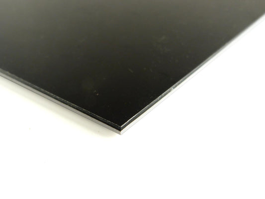 Luthitec Black/White Plain PVC Truss Rod Cover Material - 300x200x2mm (11.8x7.87x0.08"), 2-Ply
