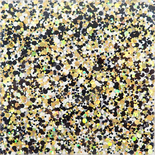 Incudo White 2-Sided Chunky Glitter Acrylic Sheet - 98x98x3mm (3.9x3.86x0.12"), Sample