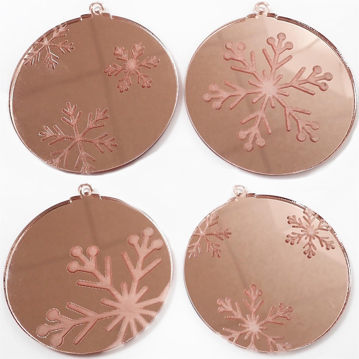 [R&F] Rose Gold Mirror Acrylic Bauble Decorations - 80x80x3mm