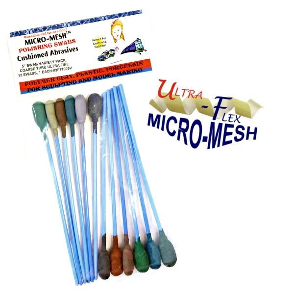 Micro-Mesh Cushioned Abrasive Polishing Swabs - 76.2mm (3"), Set of 12, 1500-12000