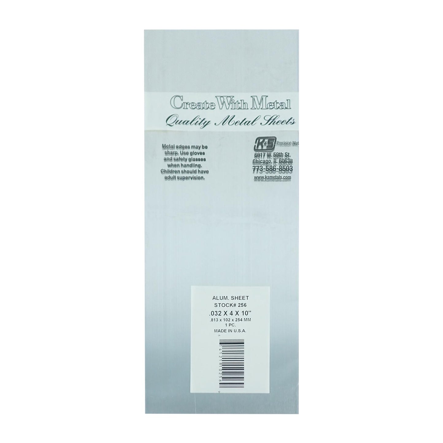 K&S Metals 256 Aluminium Sheet (4x10") .032"