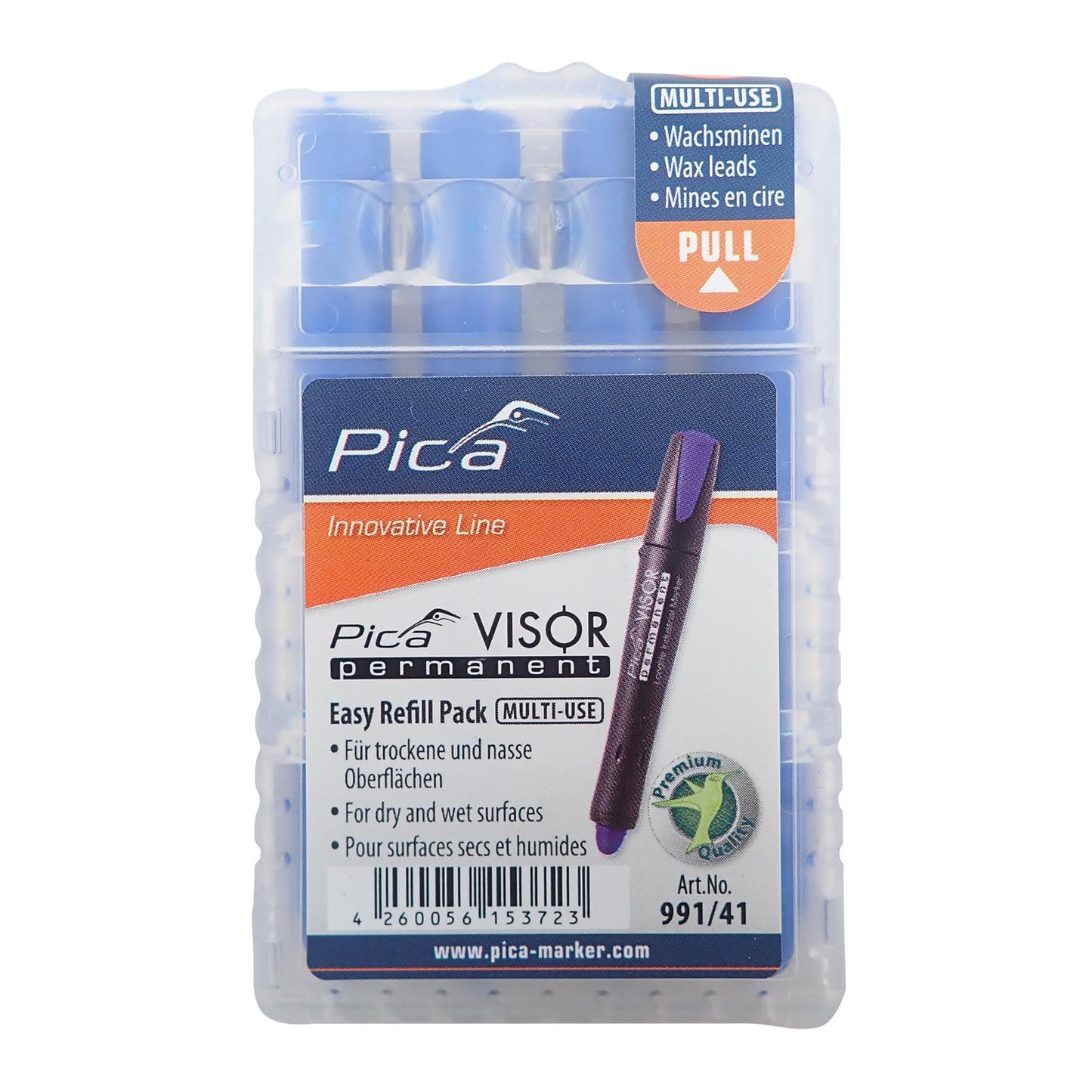 Pica 99141 Visor Blue Permanent Marker Refill Pack (Pack of 4)