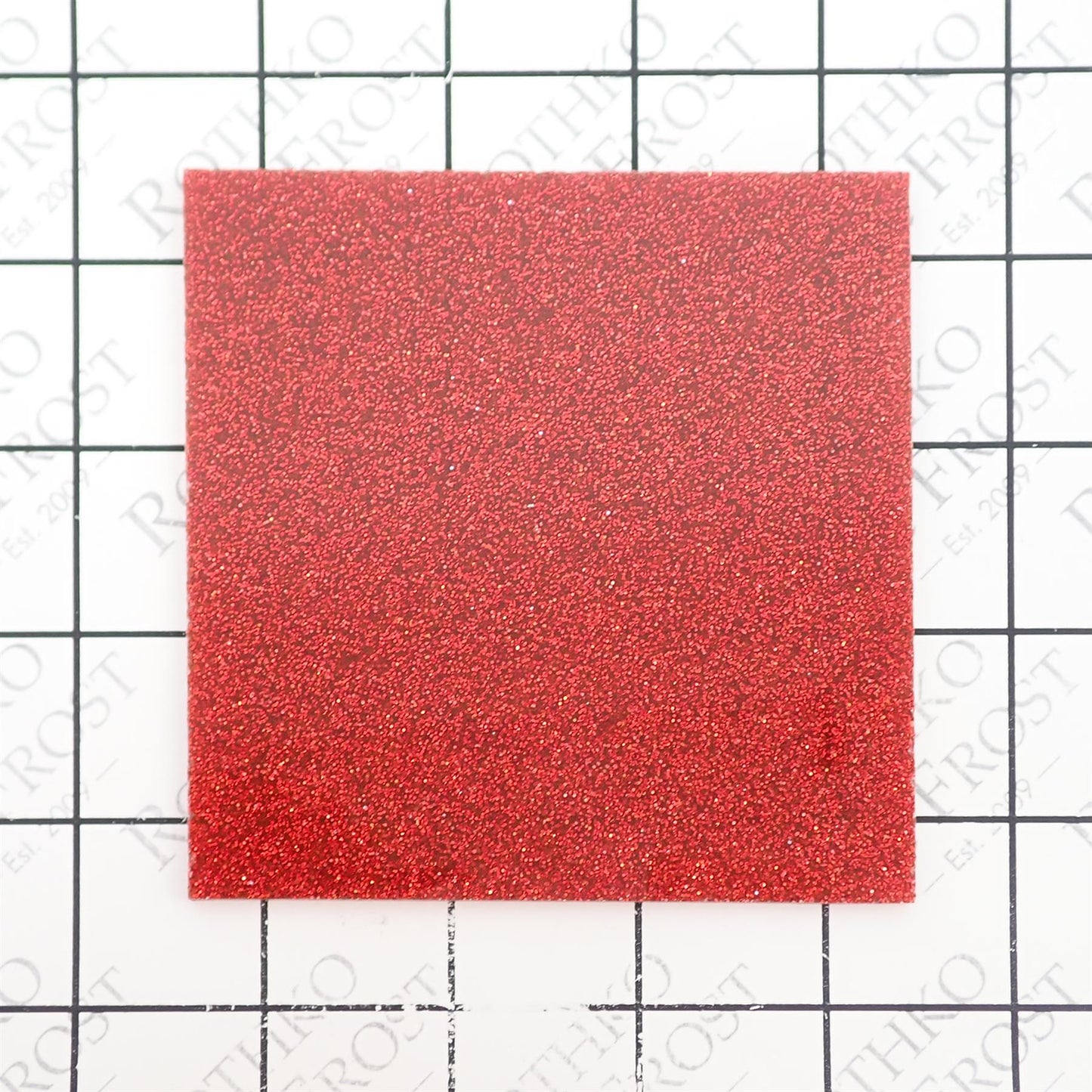 Incudo Red 2-Sided Glitter Acrylic Sheet - Sample