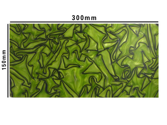 [Incudo] Toxic Green/Black Abstract Kirinite Acrylic Sheet - 304.8x152.4x6.35mm