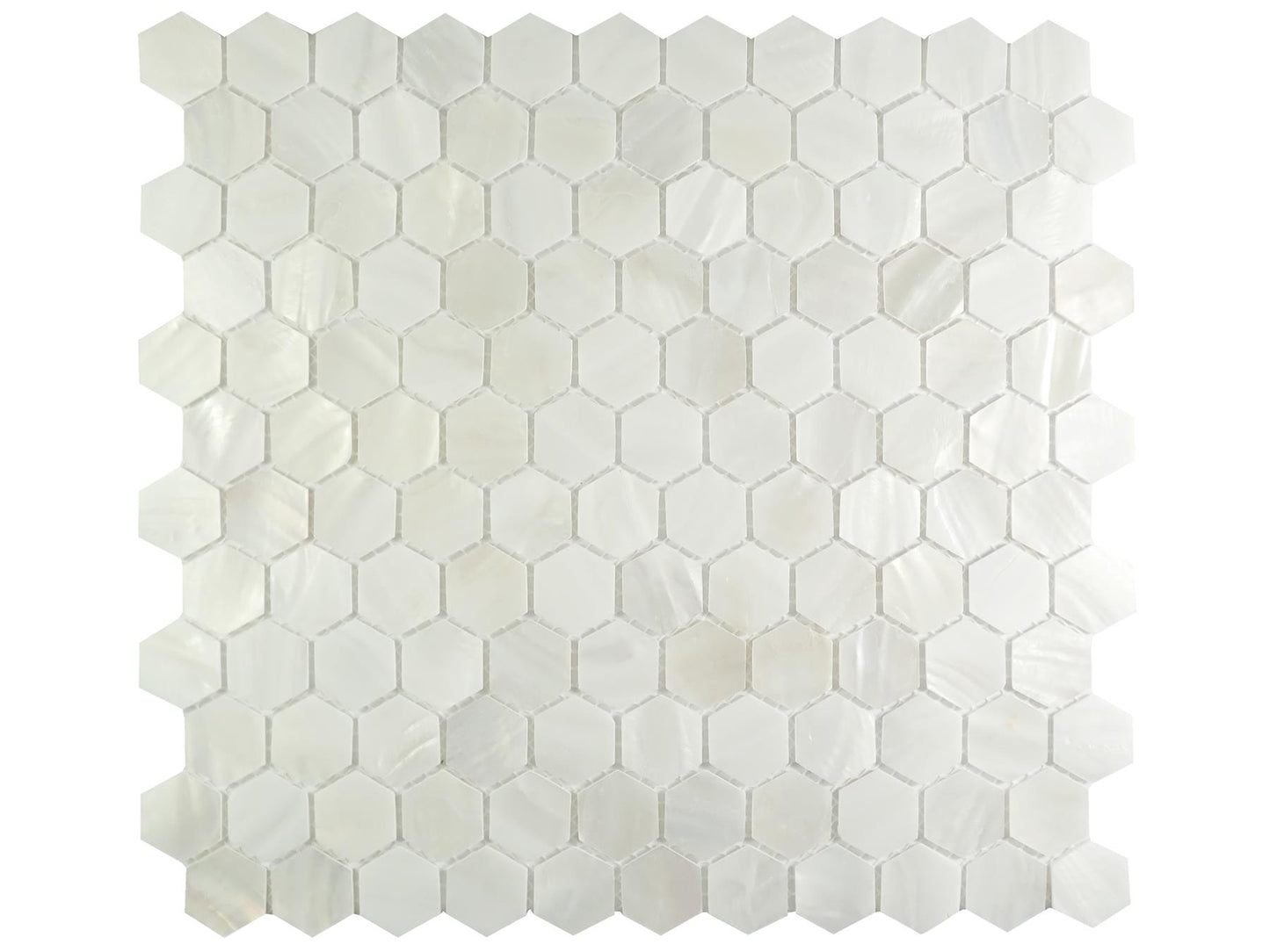 Incudo White Hexagon Mosaic Mother of Pearl Tiles - 295x285x2mm (11.6x11.22x0.08"), Pack of 12, 1.01 Sq. M