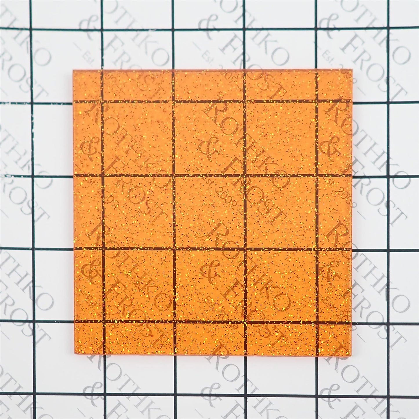 Incudo Orange Transparent Glitter Acrylic Sheet - 250x150x3mm