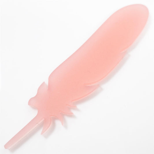 [R&F] Blush Pink Acrylic Feather Decorations, 100mm (Style 6) (Pack of 5)